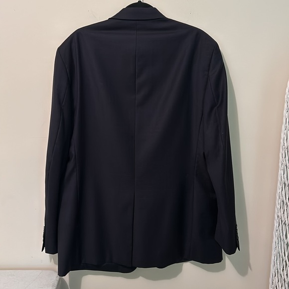 Nautica Men’s Size 44L Blazer Suit Coat 100% Wool Black Subtle Windowpane Plaid - Picture 2 of 11